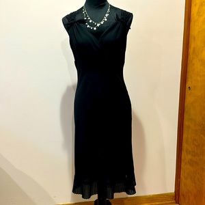 Black dress with pleat detail